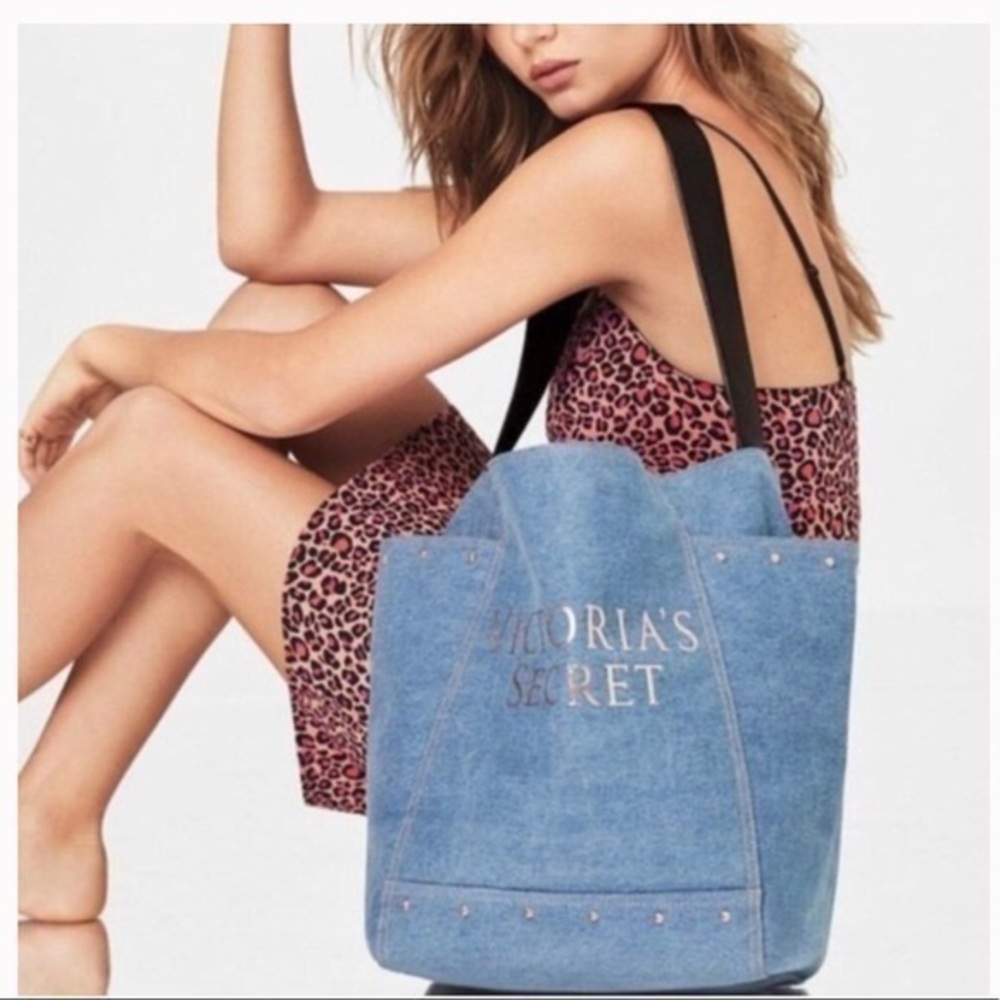 Victoria’s Secret NWT blue denim jean tote bag